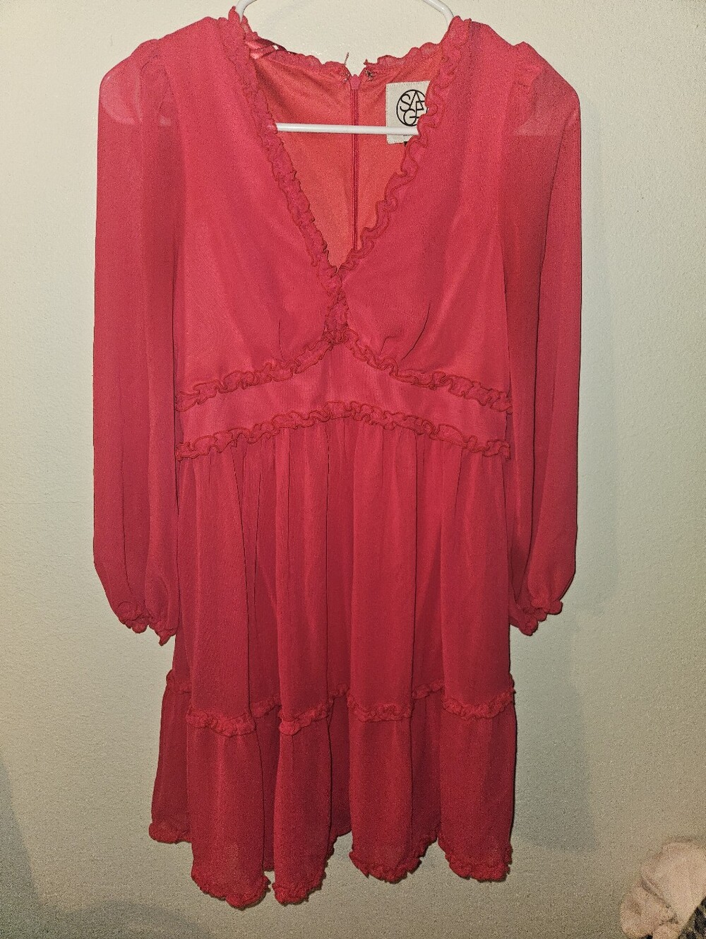 Sage Womans Hot Pink Long Sleeve Dress Size 4